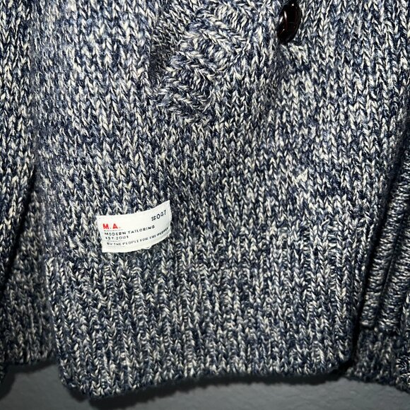 Marshall Artist Gray Knit Zip Sweater Men’s Large Modern Tailoring Cardigan - Picture 8 of 10